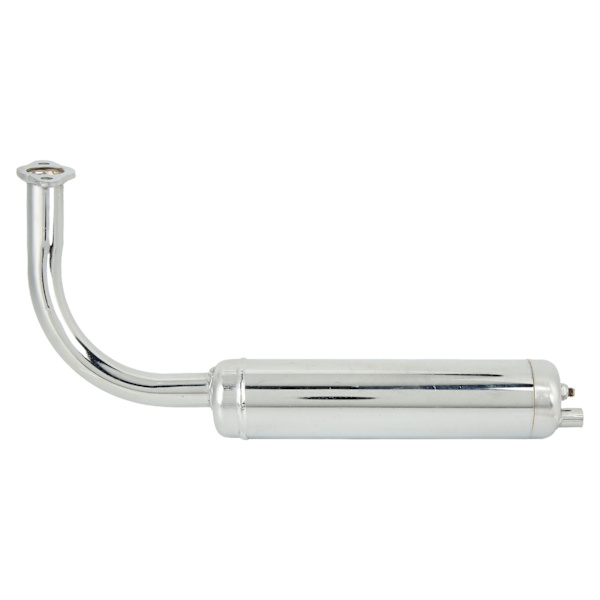 Motorcykelavgasrör 40MM 49 till 80CC - Anodiserad yta - Passar för elcykelmotorcykel (26in 28in) - Silver