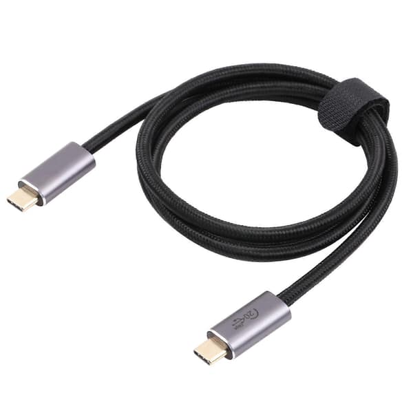 (Ny) 20 Gbps USB 3.2 USB-C / Type-C hann til USB-C / Type-C hann flettet datakabel, kabellengde: 2m (svart) Black