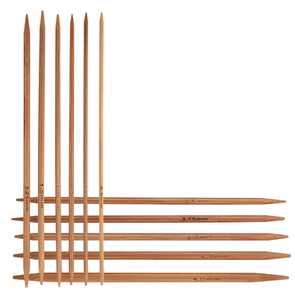 Bambusstrikkesæt - 11 størrelser (13 cm)