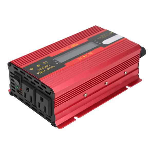 Punainen tehoinvertteri DC12V/24V tulo AC110V pistorasiaan 420W nimellisnestekidenäyttöjännitteen tunnistus