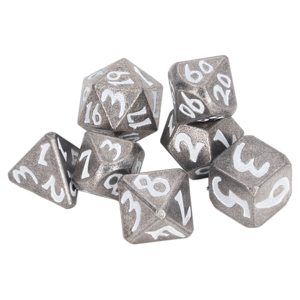 7 st Luminous Metal Dice Vuxen Bärbar Skrivbord Utsökt Polyhedral Dice Rekvisita för Rollspel