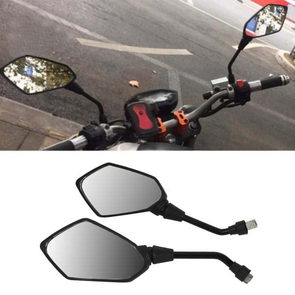 Universal motorsykkel bakspeil - svart (par)