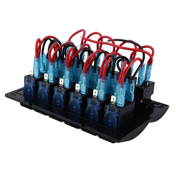 6 Gang Rocker Switch Panel LED IP65 Vattentät för 12-24V Bilar Bussar Lastbilar Båtar SUV