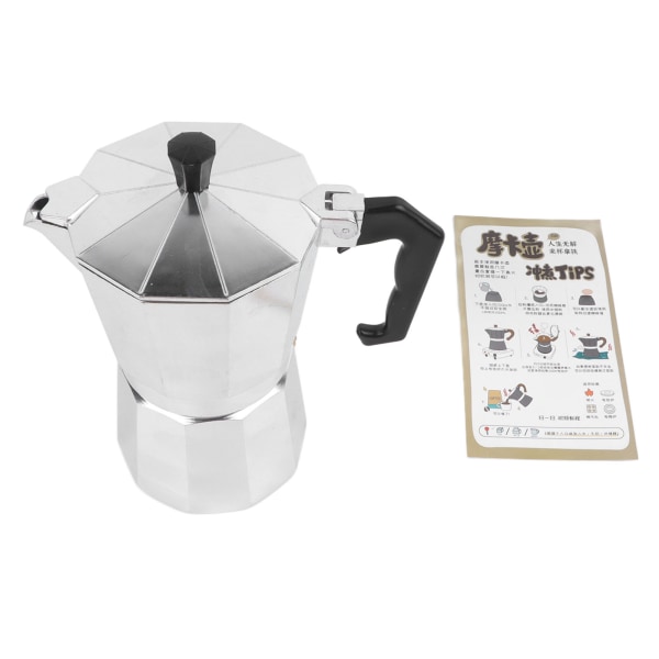 300ml 10oz 6 Cup Moka Pot Aluminum Alloy Moka Coffee Pot Portable Coffee Maker for Home Outdoor Cafe