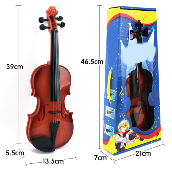 Simuleringsfiol Musikleksak Båge Nybörjare Barn Instrument Övning Födelsedagspresent för Pojkar Flickor