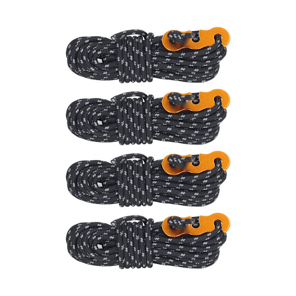 Reflekterende Guy Lines for camping, fotturer og reiser - 4 stk, 13,1 fot, 3 mm, 573 lb bæreevne