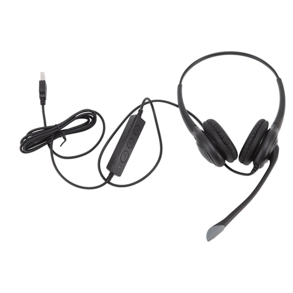 Kundeservice Headset Støjreduktion Ergonomisk Klar Opkald Lydstyrkekontrol USB Headset med Mikrofon til PC