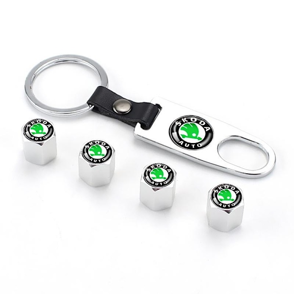 【DT】Skoda logo ventilhattar i med nyckelring Silver Silver one size
