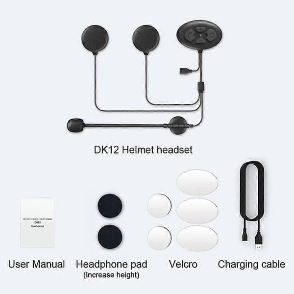 Dier DK12 800m Hjälm Trådlöst Bluetooth Headset 5.0 Vattentätt Dubbelt Motorcykel Samtal Headset Med Intercom Funktion Not Specified