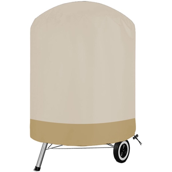 Vattentätt runt BBQ cover 210D Oxford-tyg, Anti-UV, vindtätt sidoband, Beige + Brun 71x56cm