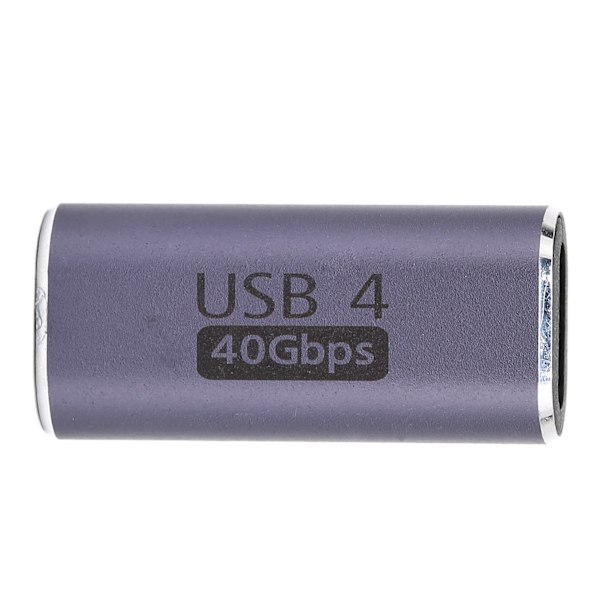 Typ C Hon- till Hon-adapter Aluminiumlegering 40 Gbps 100W Koppling Förlängare för Surfplatta Mobiltelefon Rak Typ