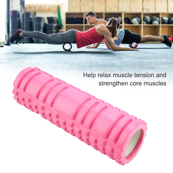 Hål Mini Yogarulle för Träning och Massage - Rosa