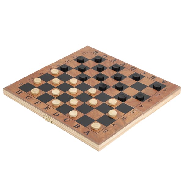 Trä Schack, Dam och Backgammon Set 3-i-1