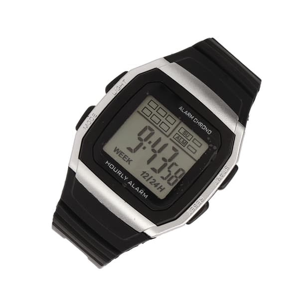 Sport Digital Klocka Multifunktionell Stötsäker Vattentät Retro Klassisk Digital Kronograf Klocka för Studenter Män Silver