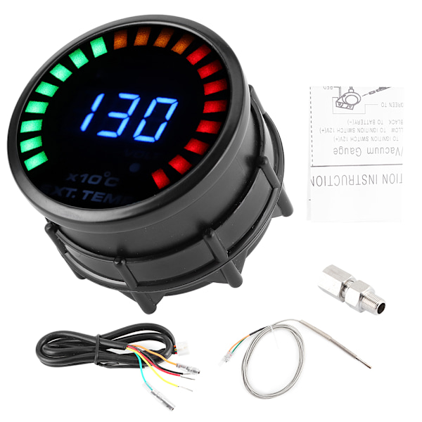 2in 52mm Avgastemperaturmätare LED EGT Digital Mätare för 12Volt Bensinfordon