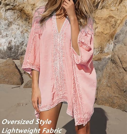 Dame strand badetøj badedragt badekåbe oversized cover up