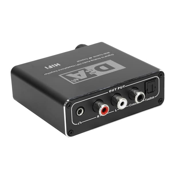Digital til Analog Fiber Converter Volumkontroll Koaksial til 5.1 Kanalers Lyddekoder med USB Strøm Optisk Fiberkabel