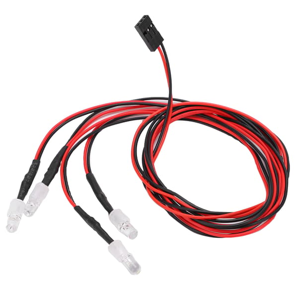 RC Lights 5mm Bright LED RC Headlights with Accessories Light Switch for Remote Control Car Upgrade 2 White Lights, 2 Red Lights