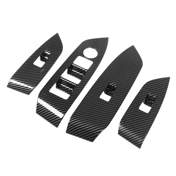 Kolfiberstil Dörrfönster Kontrollpanel Cover Sticker Set för Mazda CX-5 2017-2023 RHD (4 st)