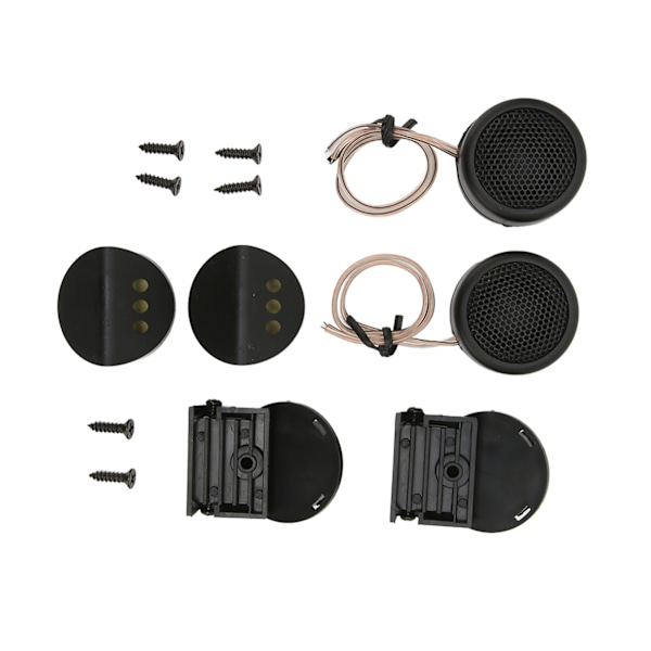 2 STK 380W Mini Dome Tweeter Rund Sort Bilhøjttaler Stick On Flush Mount Universal Modifikation