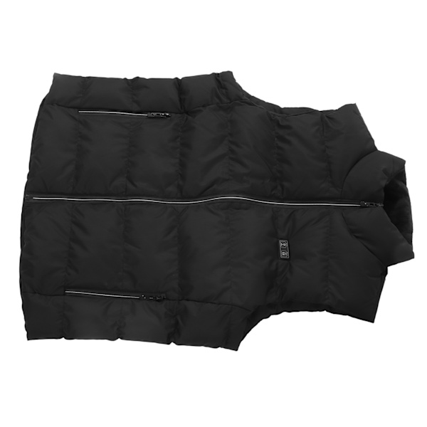 USB-oppvarmet vest - Tykk elektrisk varmejakke for utendørsarbeid, fotturer, ski - 15 soner - svart - 2XL