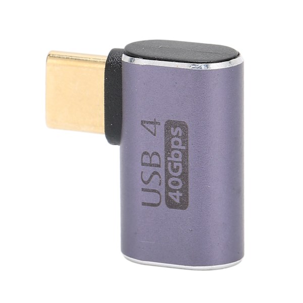 Type-C-mobiilipuhelinsovitin 40 Gt:n nopeudella ääni- ja videolähetys, 100 W:n maksimituki, 8K 120 Hz:llä, Type-C naaras - Type-C uros, taivutettu