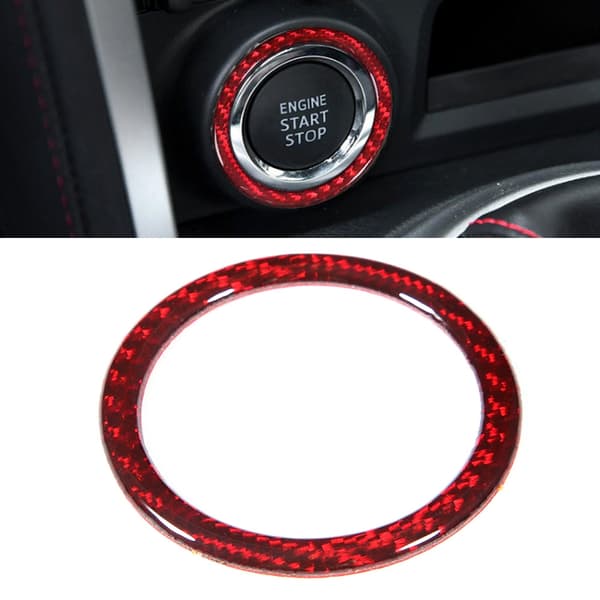 Kulfiber Motorstartknap Ring Trim Dekoration Passer til Subaru BRZ