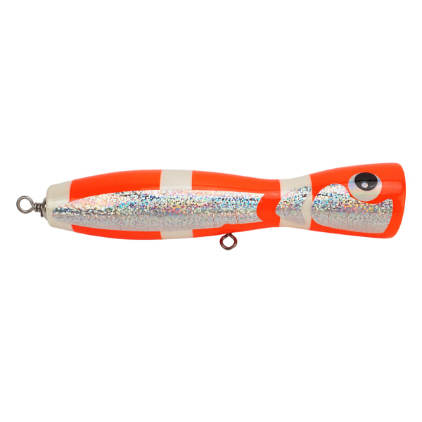 Reflekterande orange toppvattenfiskedrag - perfekt för abborre, tonfisk, jättetrevally och öring