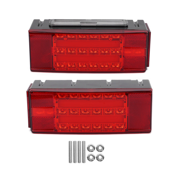Vanntette røde LED-baklykter - Universal for pickup, båt (2stk, DC12V)