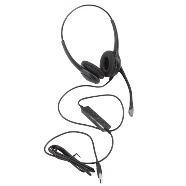 Kundeservice Headset Støjreduktion Ergonomisk Klar Opkald Lydstyrkekontrol USB Headset med Mikrofon til PC