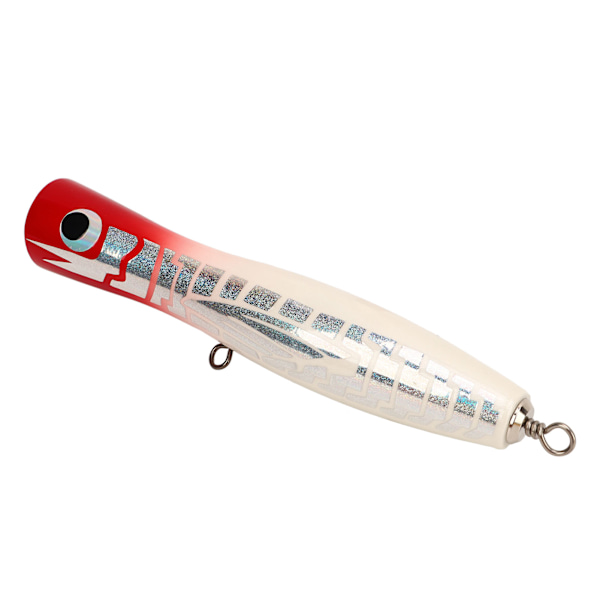 Reflekterande Basswood Popper Fishing Lure - 5,5 tum 1,6 oz, attraktiva färger, perfekt för bas, tonfisk, GT