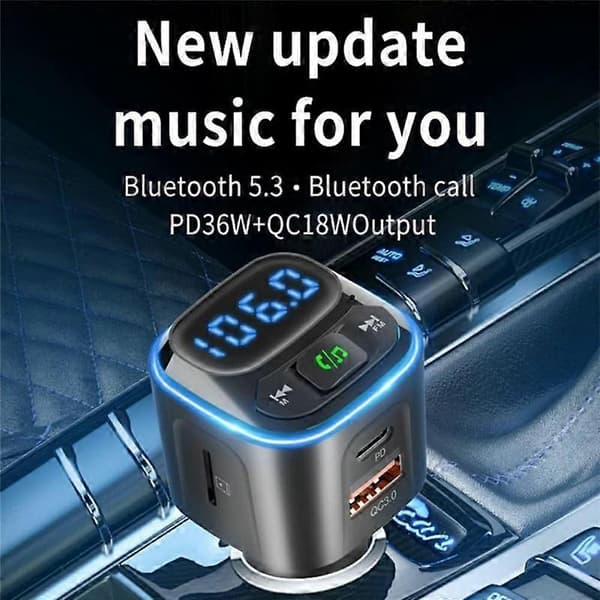 (Ny) BC80 Håndfri Anrop Spenningsdisplayadapter Billader Bluetooth-kompatibel MP3-spiller Not Specified