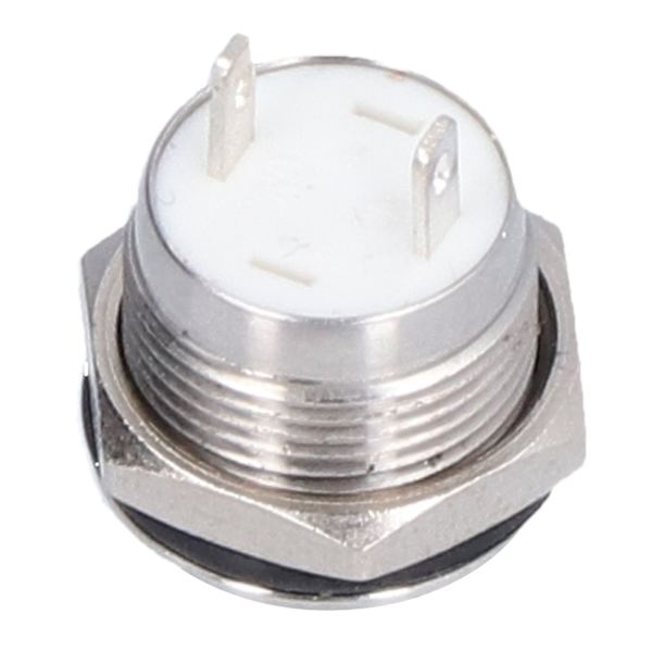 Platt Tryckknapp - 5 ST Rostfritt Stål Vattentät Skruvterminal Strömtillbehör 0‑220V 12mm