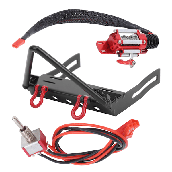 Metallisk Frontstötfångare med Vinschset Fjärrkontrolltillbehör Passar för Axial SCX10 RC-bil
