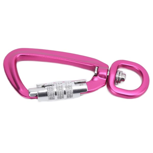 Carabiner Clip Auto Locking 360 Rotation Hook Accessory for Dog Leashes Hammocks Backpacks Pink
