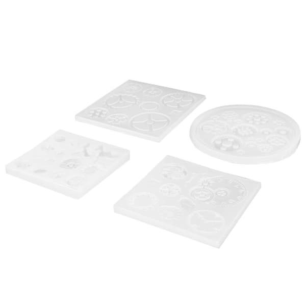 4 stk. silikoneforme, mekanisk gearformet form, chokolade lerforme, kagedekoration