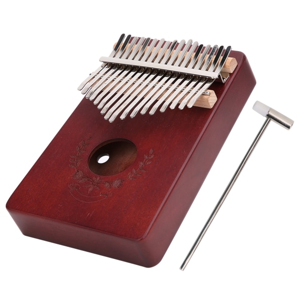 Kalimba tommelpiano mahogni liten bærbar 17 nøkkel for nybegynner musikkinstrument LTK17S(kaffe)