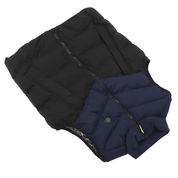 USB opladelig opvarmet vest til vintervandring - sort og blå 3XL