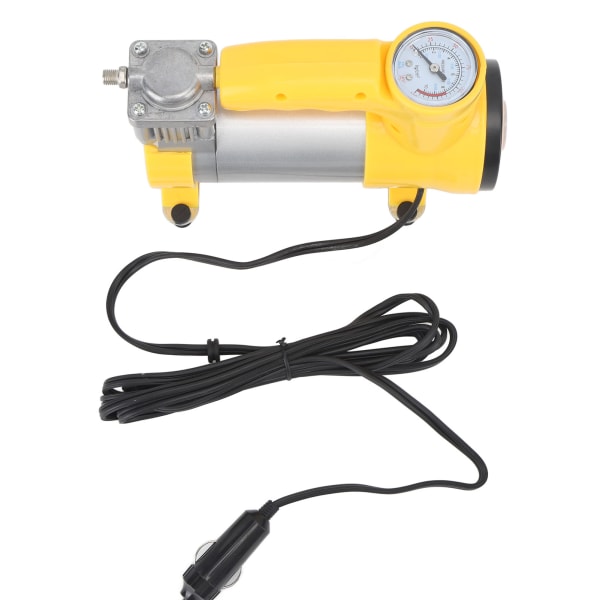 Bærbar elektrisk bildækpumpe - metalluftkompressor til cykel (gul)