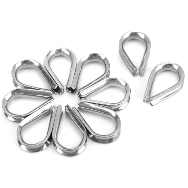 6MM Rustfri Stål Båd Wire Reb Klemmer Kabel Beskyttelsesringe Fingerbøl Klemmer