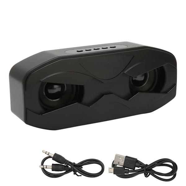 Bluetooth-kaiutin FM-radio HiFi-subwoofer Langaton kaiutin LED-näytöllä Värillinen hengittävä valo Kotimatka Deep Sky Black