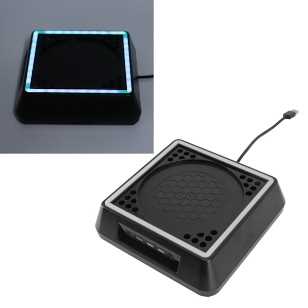 Pohjatuuletin Xbox Series X:lle, 2.4A 5V, 3 Tuuletusnopeutta, Kosketuskytkin, USB-tuuletin Valolistalla, Musta