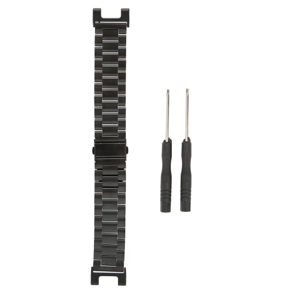 Metallbånd kompatibelt for Amazfit TRex Smartwatch erstatnings armbånd med stålreim (svart)