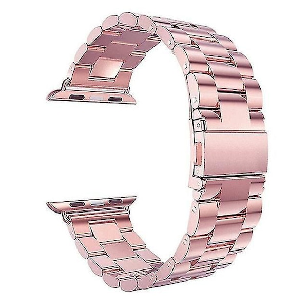 Ruostumattomasta teräksestä valmistettu ranneke Apple Watchille - 40mm/44mm, 38mm/42mm - Sport Metal Watchband iWatch 5/4/3/2/1 44mm ruusukulta