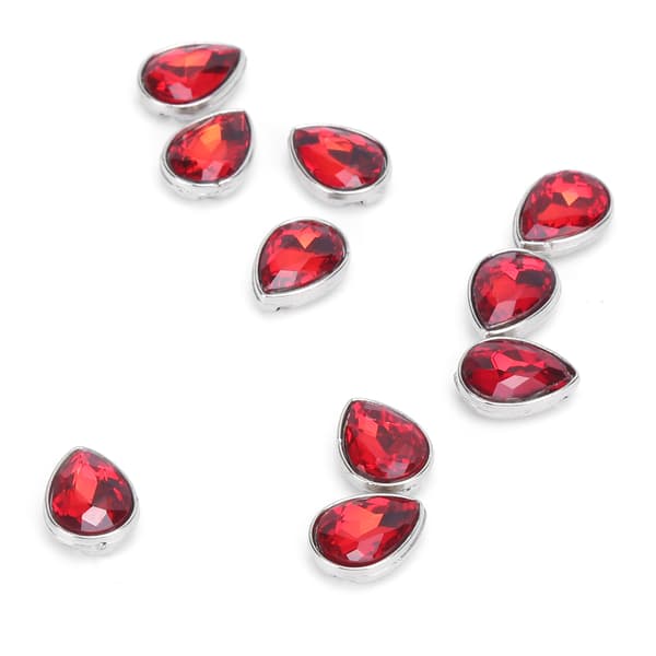 10 st Klar Röda Strass-patchar Stilfulla Klo-kantade DIY Handgjorda Dekorationer