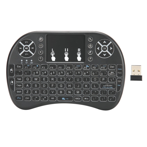 Mini Wireless Keyboard Remote 2.4G USB QWERTY DPI Justerbar til Android TV Box Touchpad
