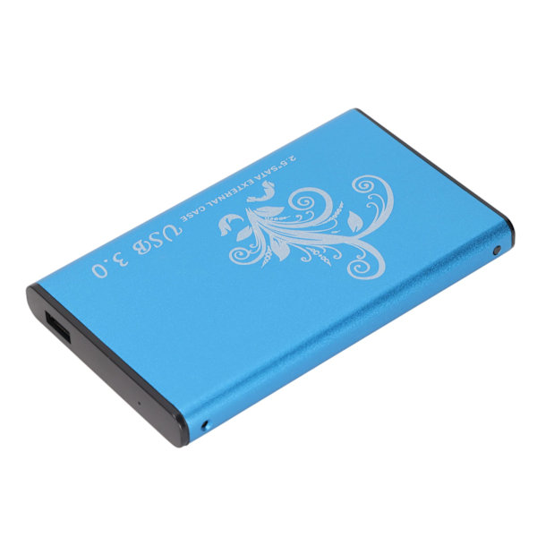 Harddisk-kabinett 4TB 2,5 tommer 5 Gbps overføring USB3.0 Aluminiumlegering Plug and Play HDD-kabinett for bærbar PC Stasjonær PC Blå