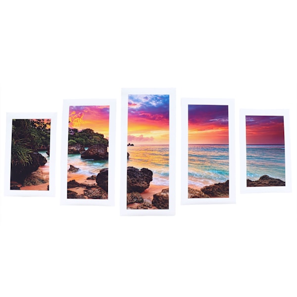 5PCS Frameless Painting Beach Canvas Wall Art Artwork Pictures for Living Room Bedroom Decor