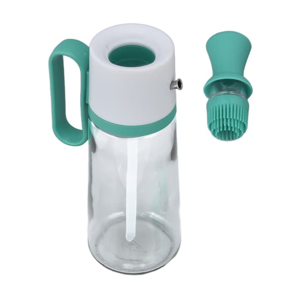 Oliekande 550 ml Anti-lækage Eddikedispenser Synlig Kapacitet Blank Oliedispenser med Skala til Udendørs Grill Grøn