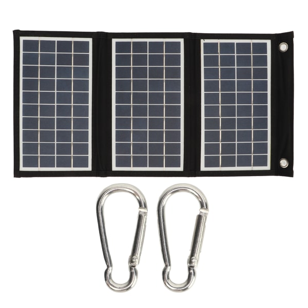 Foldbar solpaneloplader - 15W 5V Dual USB, højeffektiv polykrystallinsk silicium, ideel til udendørs camping